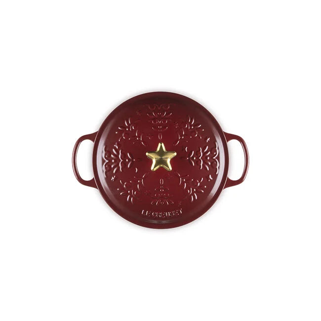 Le Creuset Noël Collection Holiday Tree Signature Round Dutch Oven with Gold Star Knob