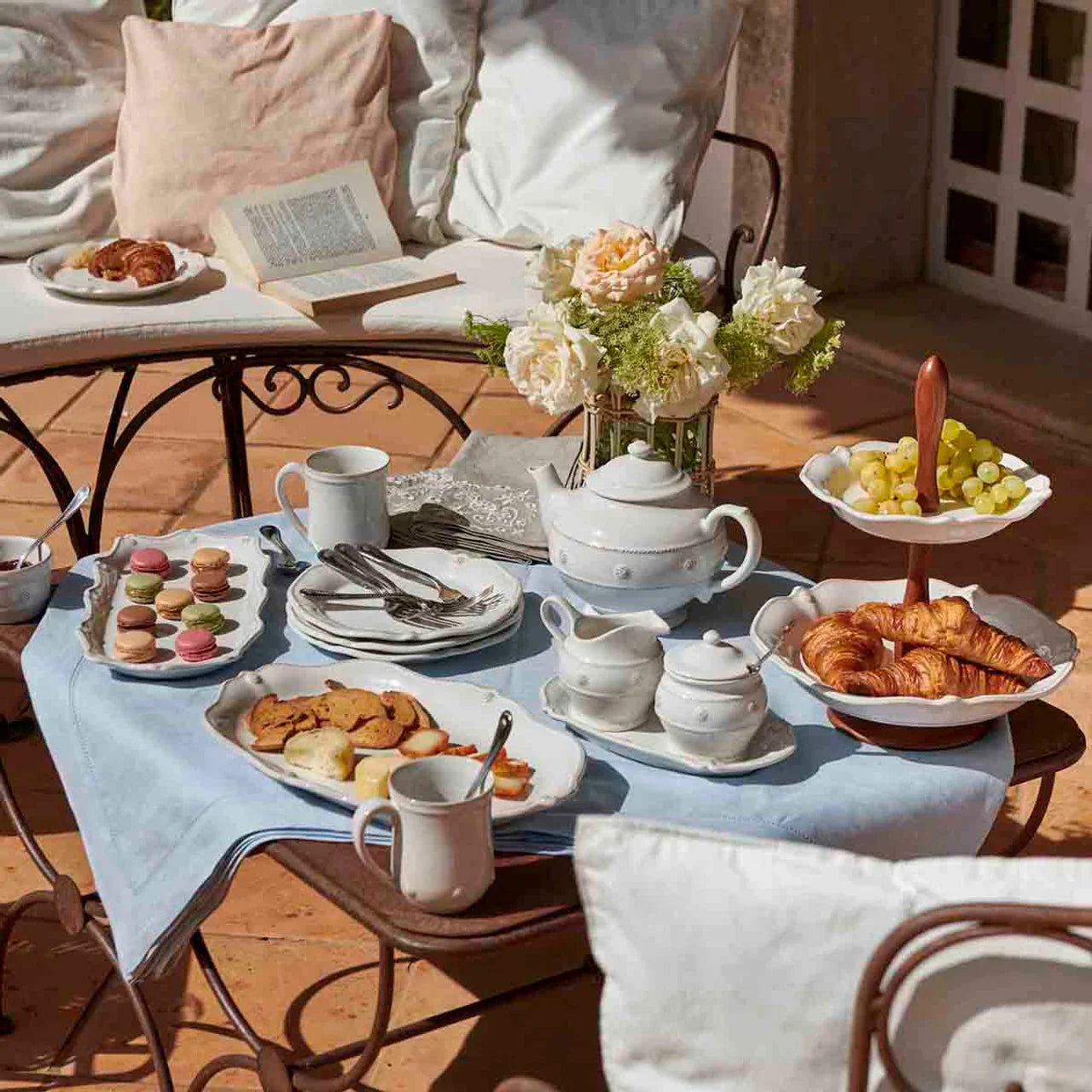 Juliska Berry & Thread Lidded Sugar/Jam Bowl - Whitewash - Marcel’s Culinary Experience