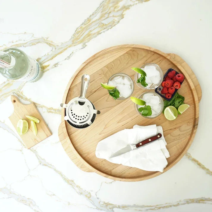 JK Adams Elmore Maple Round Wooden Serving Tray - 18" - Marcel’s Culinary Experience