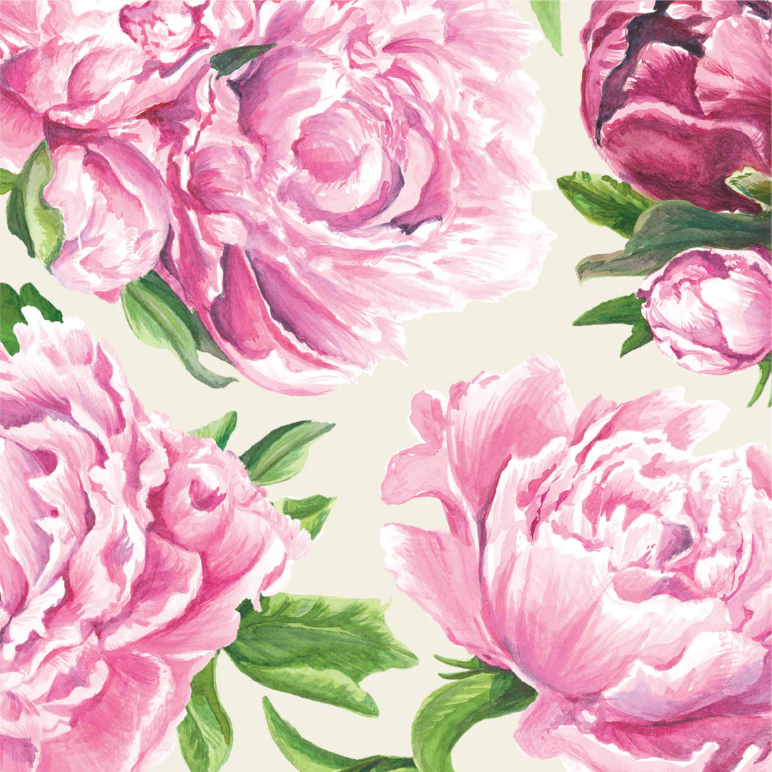 Hester & Cook Peony Cocktail Napkin
