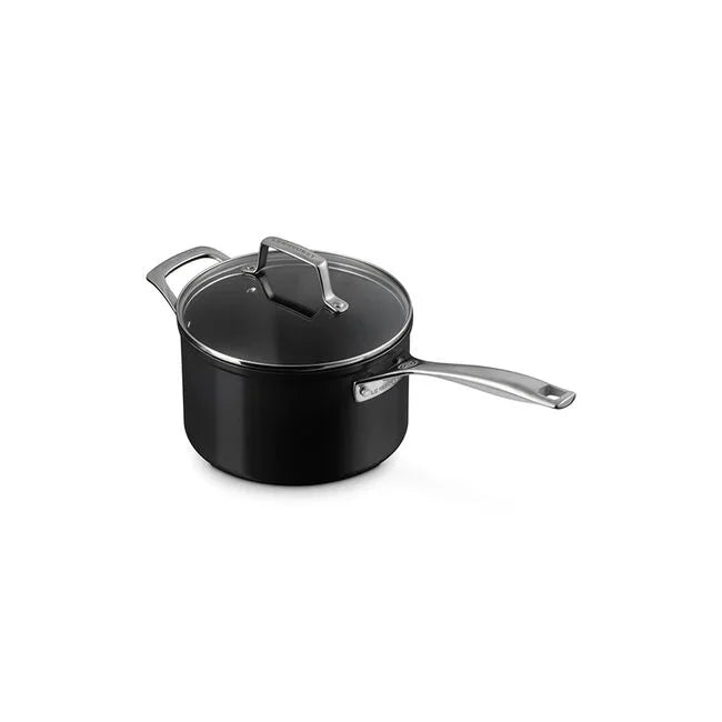 Le Creuset Essential Non-stick Ceramic Saucepan with Glass Lid - 4 Qt.