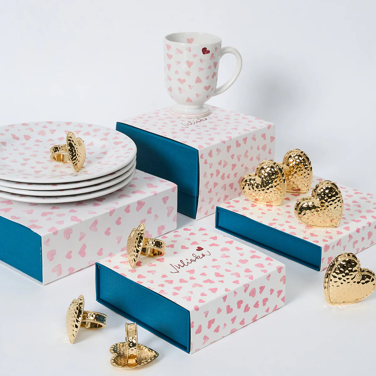 Juliska Love You More Dessert/Salad Plate Set/4 - Pink