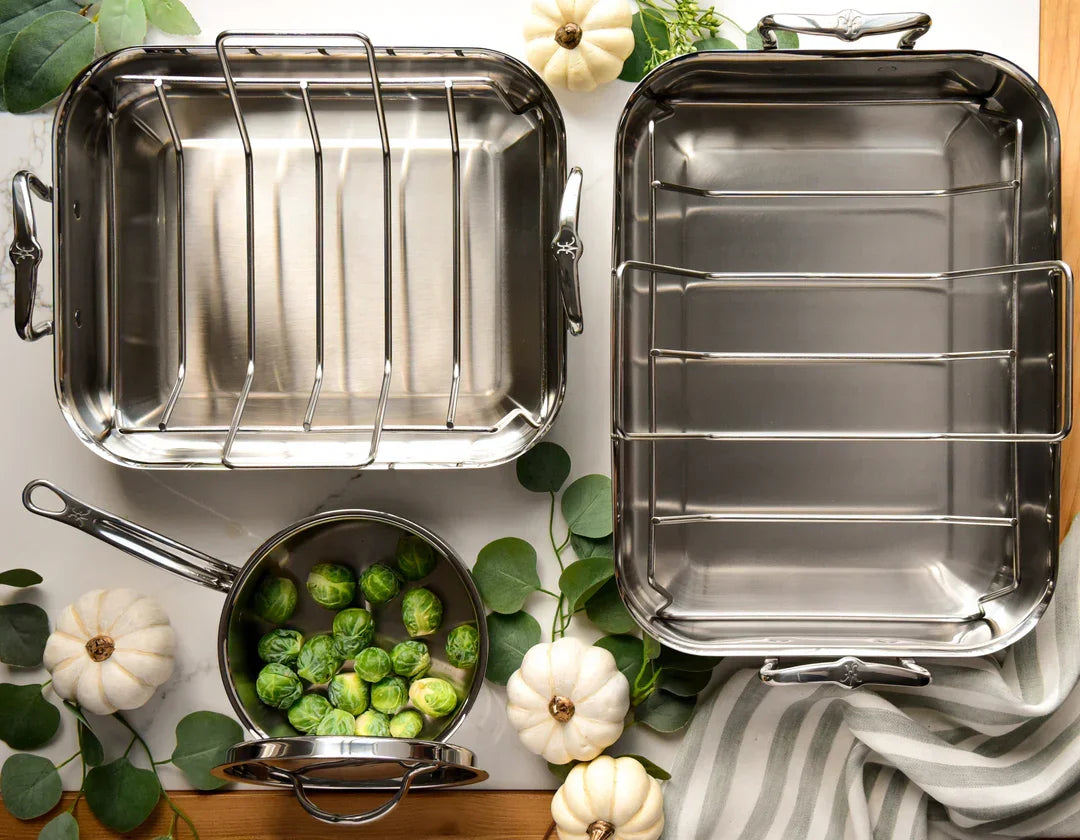 Hestan Provisions Stainless-Steel Classic Roaster with Rack Large - Marcel’s Culinary Experience
