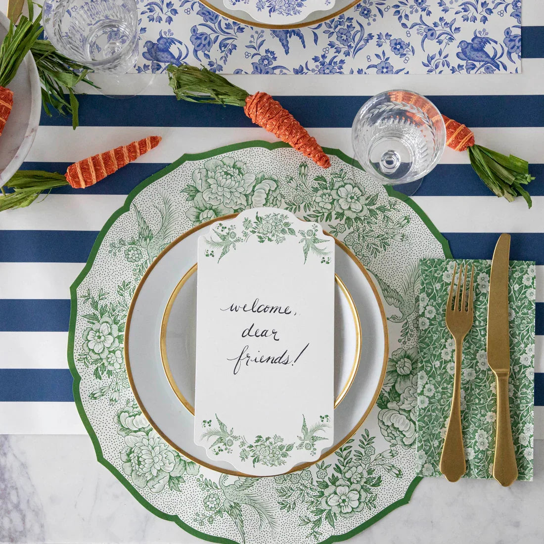 Hester & Cook Green Calico Guest Napkins - Marcel’s Culinary Experience