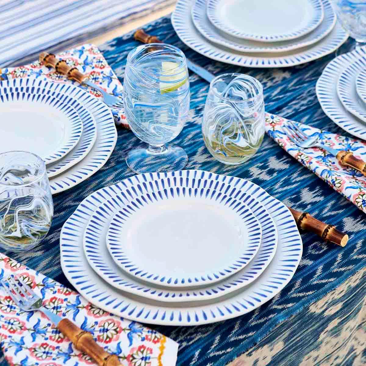 Juliska Sitio Stripe Side/Cocktail Plate Delft Blue