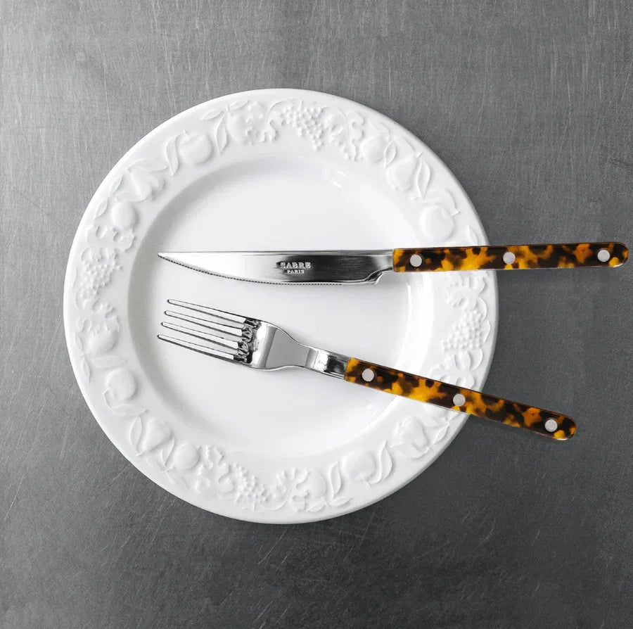 Sabre Bistrot Tortoise, Faux Tortoise 5 pieces cutlery set - Marcel’s Culinary Experience