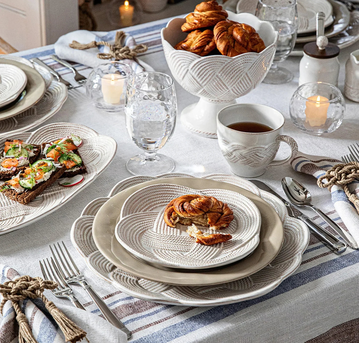 Juliska Le Panier Mystic Knot Charger/Platter - Whitewash - Marcel’s Culinary Experience