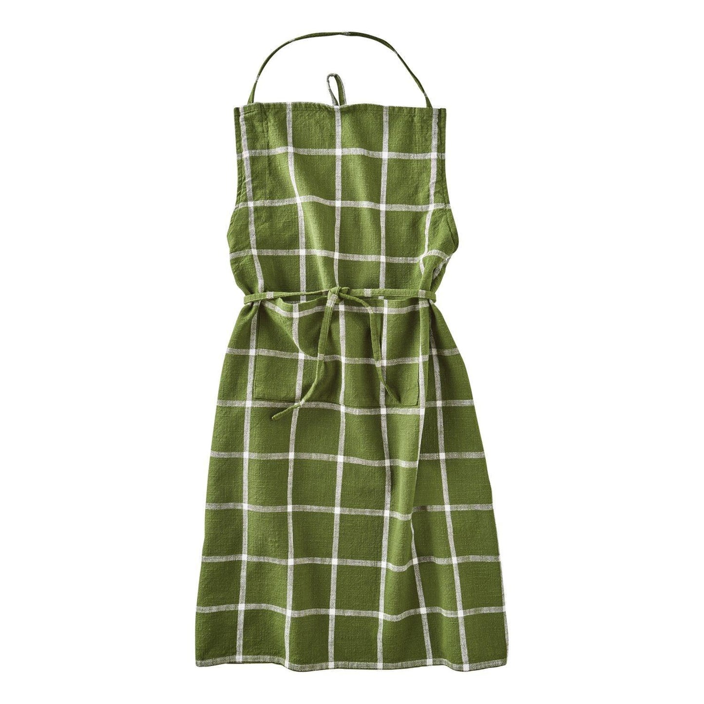 Classic Check Slub Apron Foliage - Marcel’s Culinary Experience