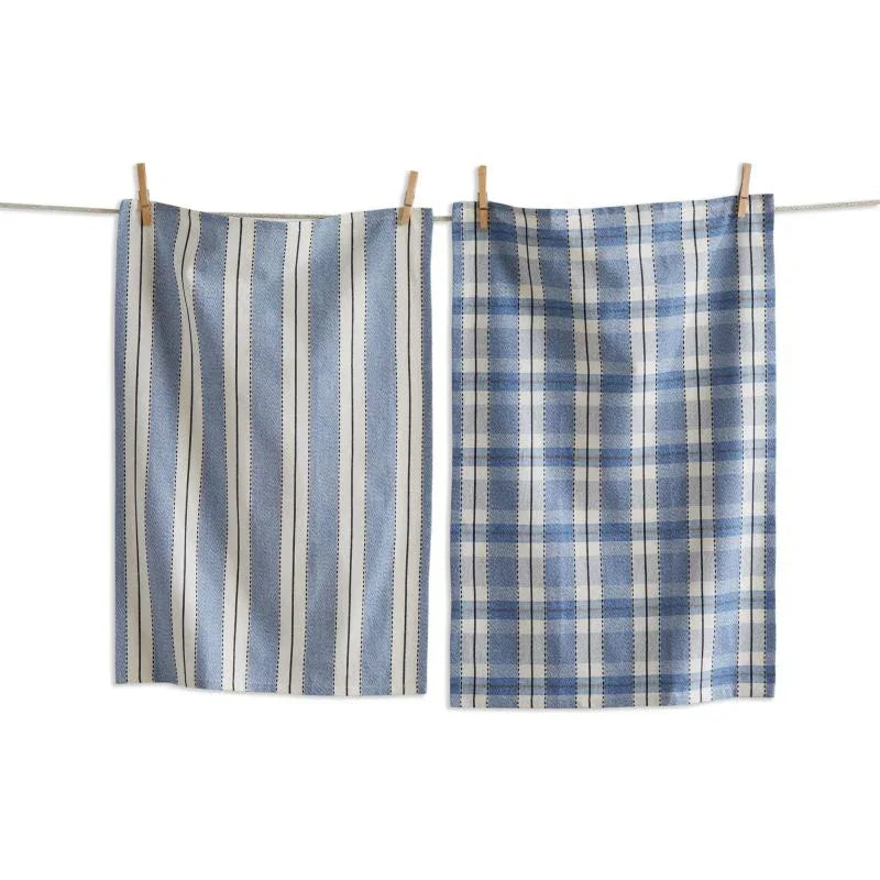 Stripe & Plaid Dishtowel Set/2 Red Multi - Marcel’s Culinary Experience