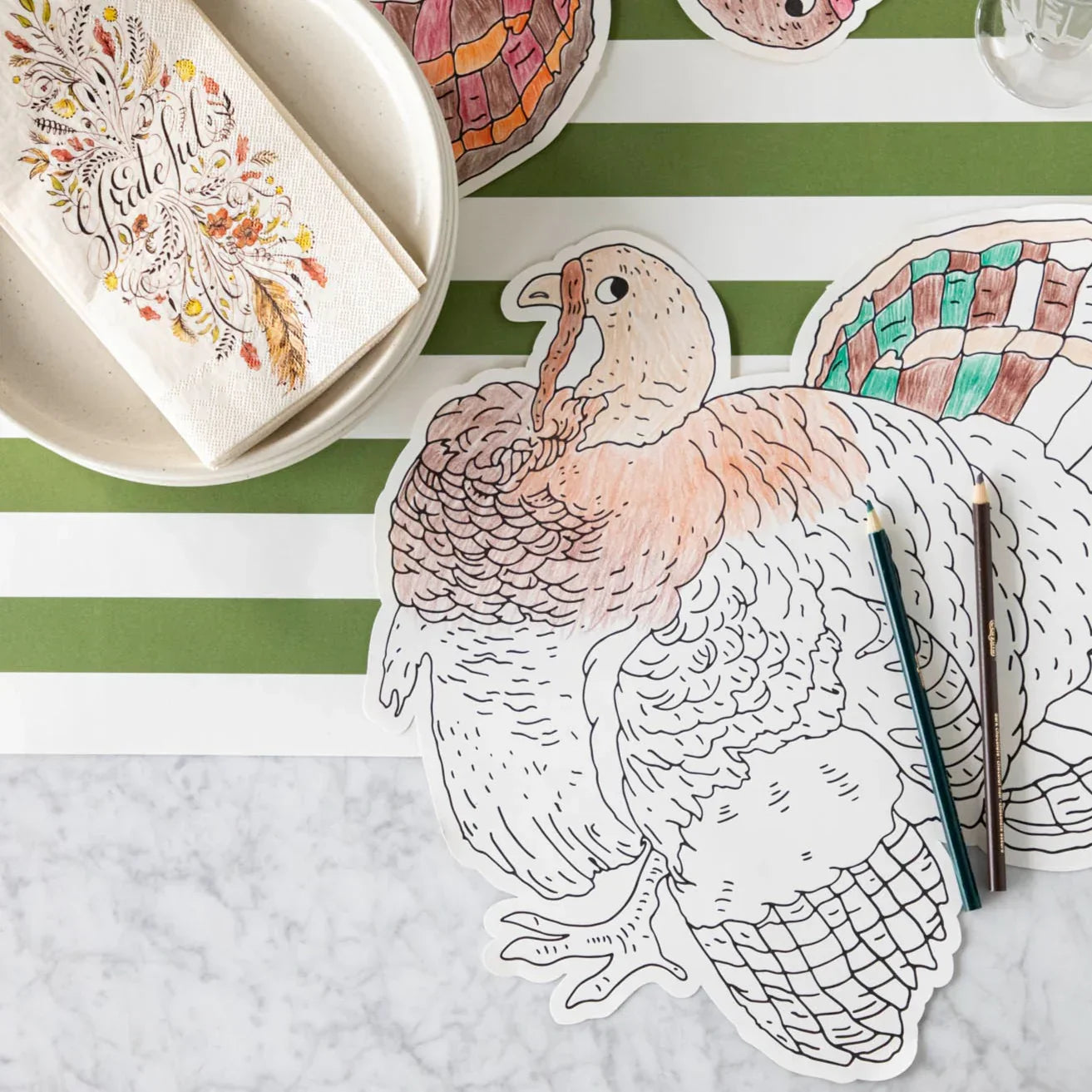 Hester & Cook Die-cut Coloring Turkey Placemat - Marcel’s Culinary Experience