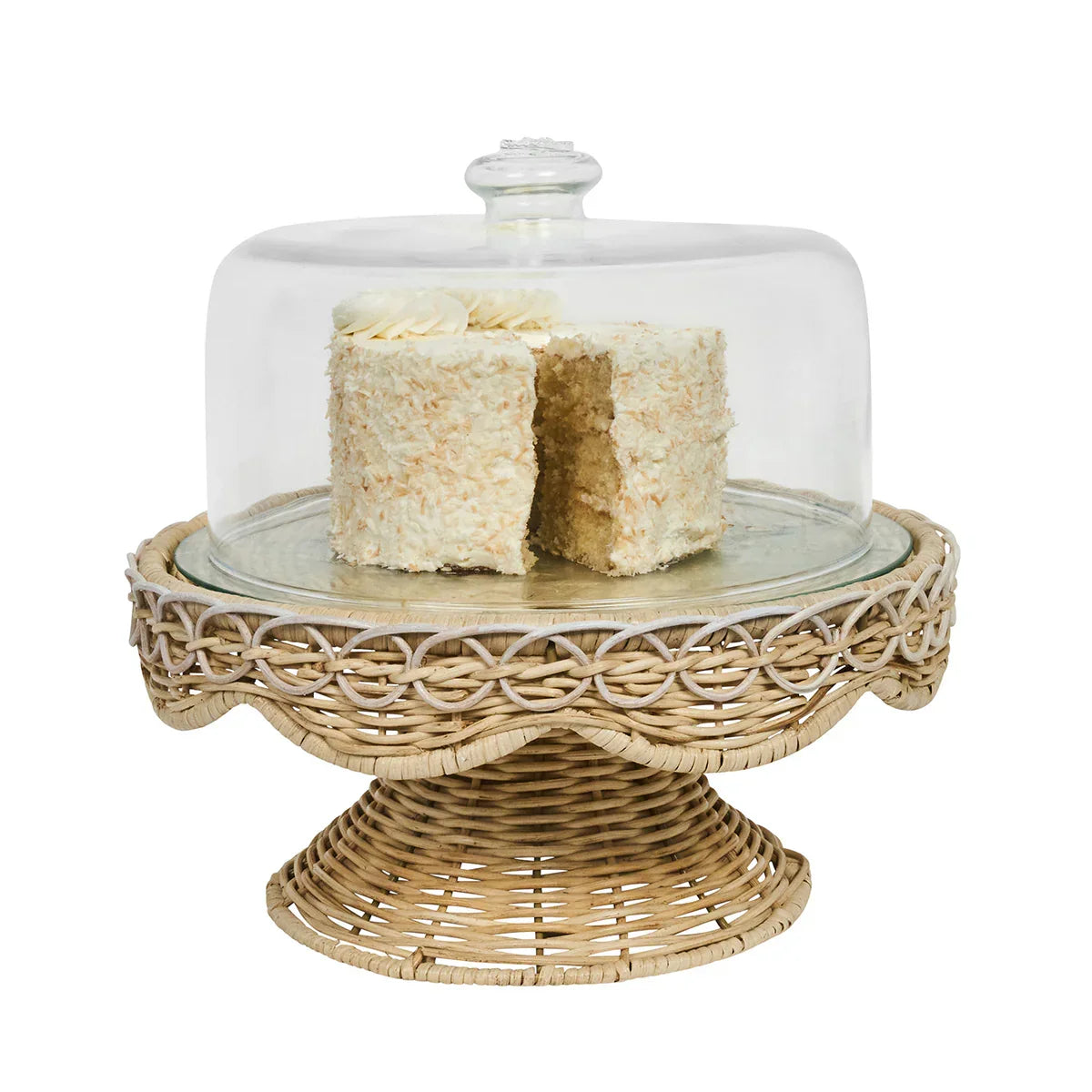 Juliska Provence Rattan Cake Stand - Whitewash