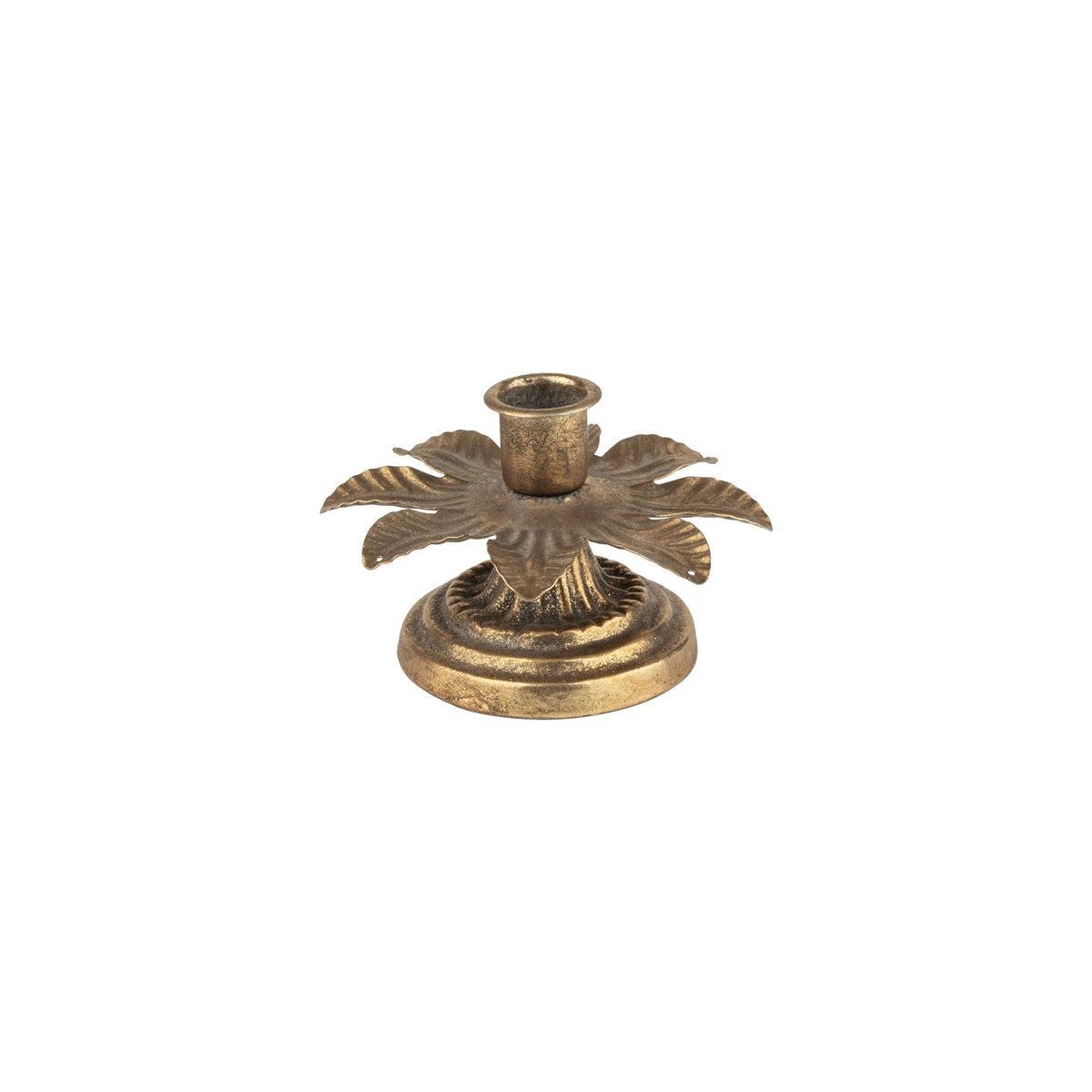 Antique Leaf Taper Candle Holder