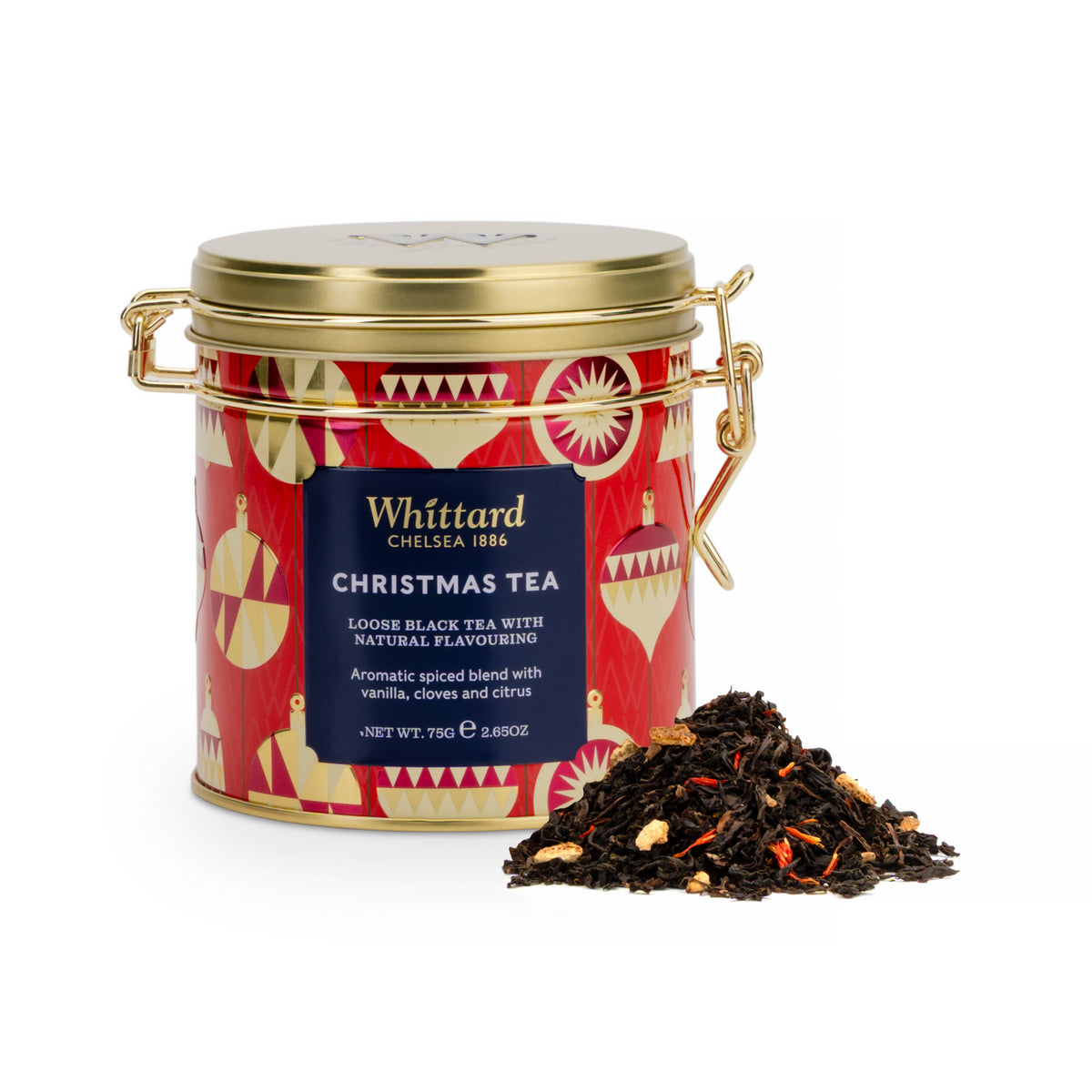 Whittard Christmas Loose Leaf Black Tea Clip Top 2.65 oz