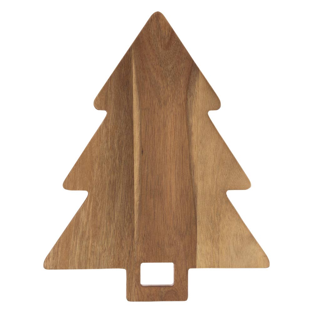 Tree-Shaped Acacia Wood Serving Board, 14"