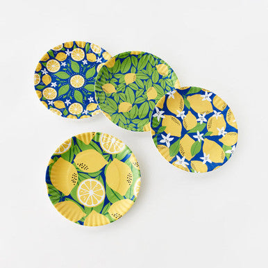 Lemon Paper Plate 4 Asst Melamine 9 - Set of 4