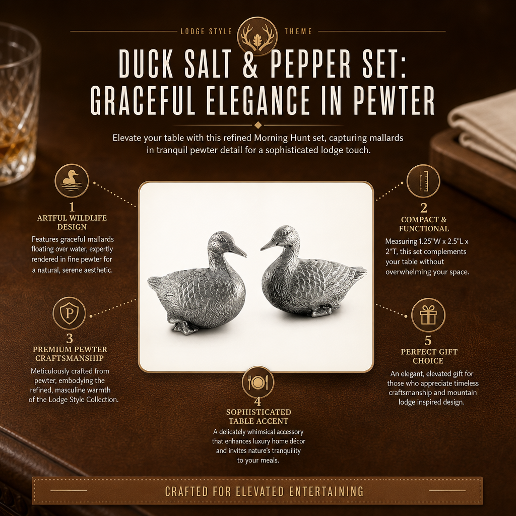 Pewter Mallard Duck Salt & Pepper Shakers