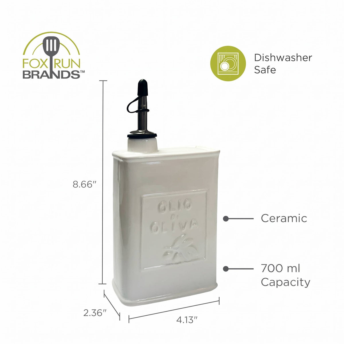 Fox Run White Ceramic Olive Oil Dispenser