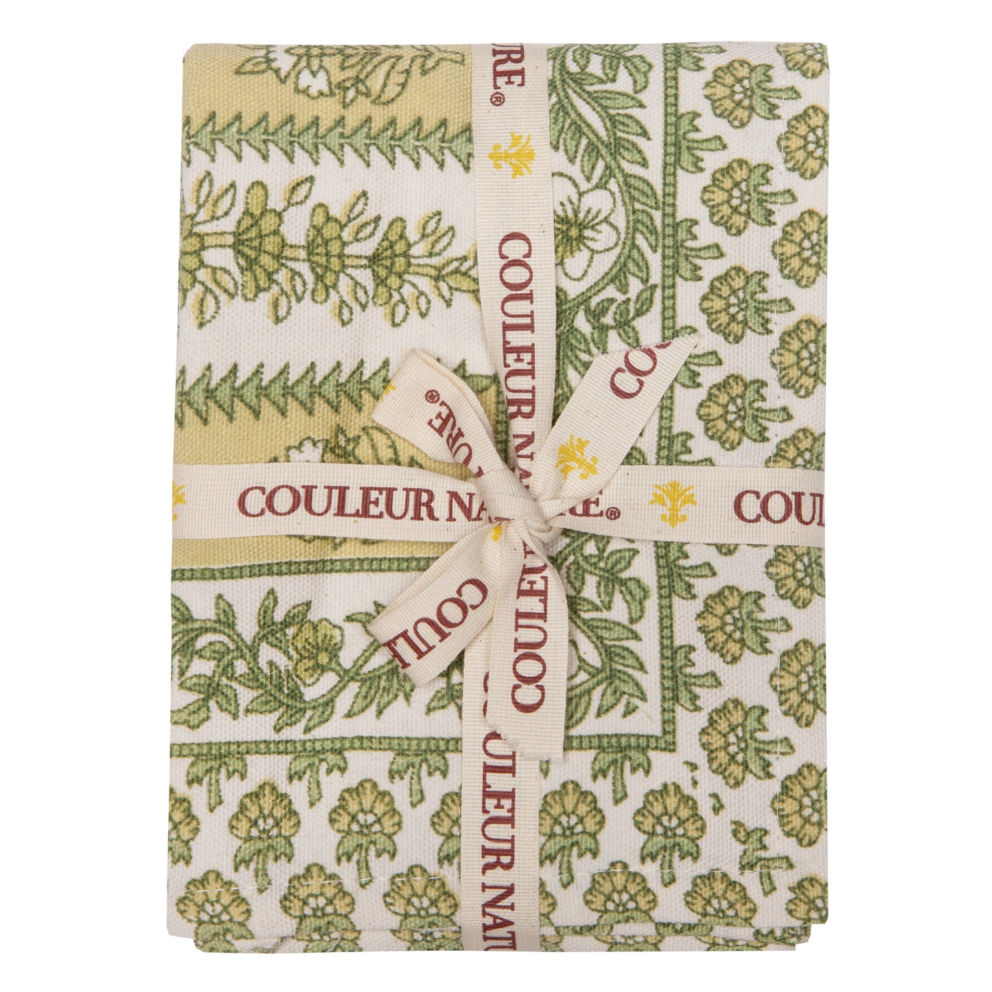 Couleur Nature Avignon Pistache Tea Towels - Hand-Printed Kitchen Towels