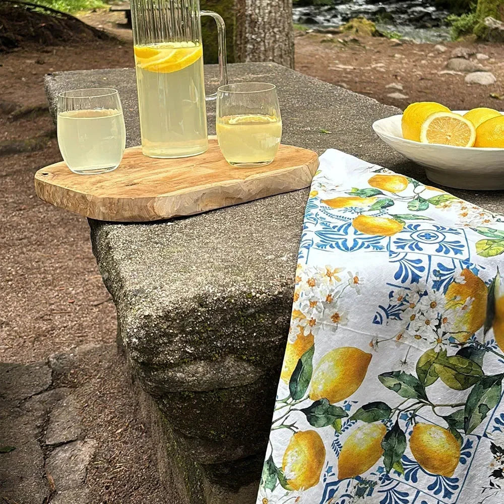 Garnier Thiebaut Citrons Azulejos Bleu Kitchen Towel