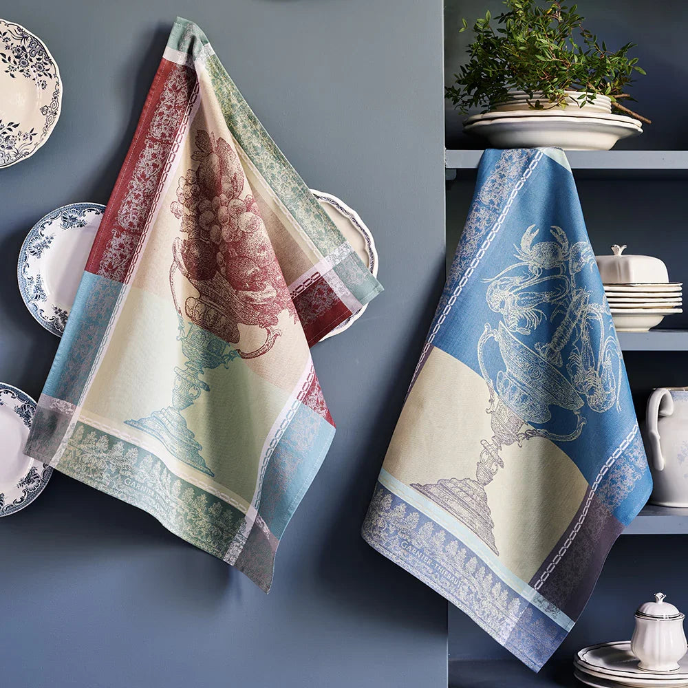Garnier Thiebaut Coupe Fruits De Mer Turquoise Jacquard Kitchen Towel - Marcel’s Culinary Experience