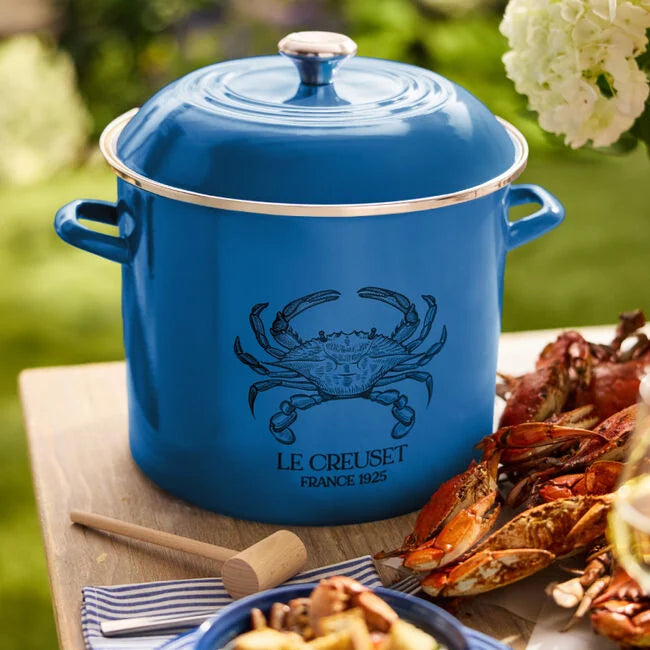 Le Creuset Blue Crab Stockpot | 16 Qt Light Marseille | Enamel on