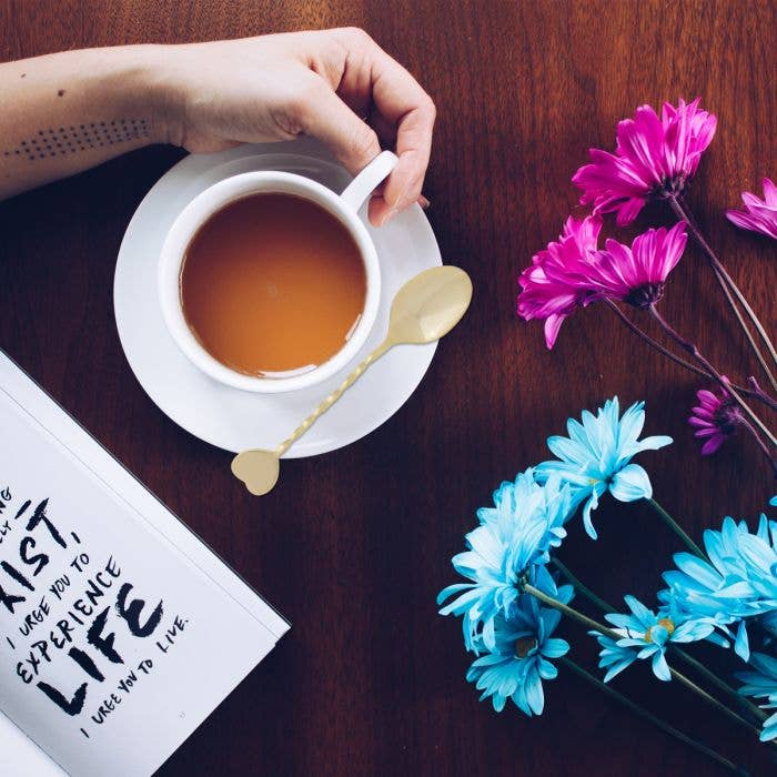 Fino Demi Spoon, Heart Design, Gold Plated