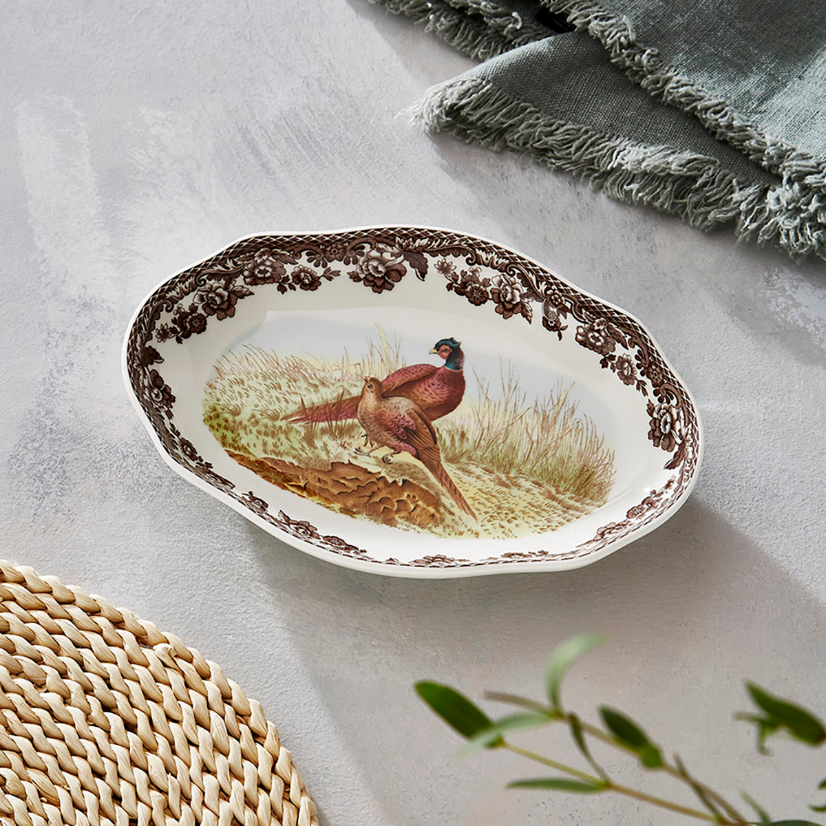 Spode Woodland Pheasant Pickle Dish