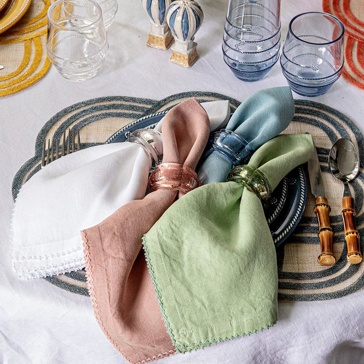 Juliska Provence Napkin Rings - Chambray Set of 4