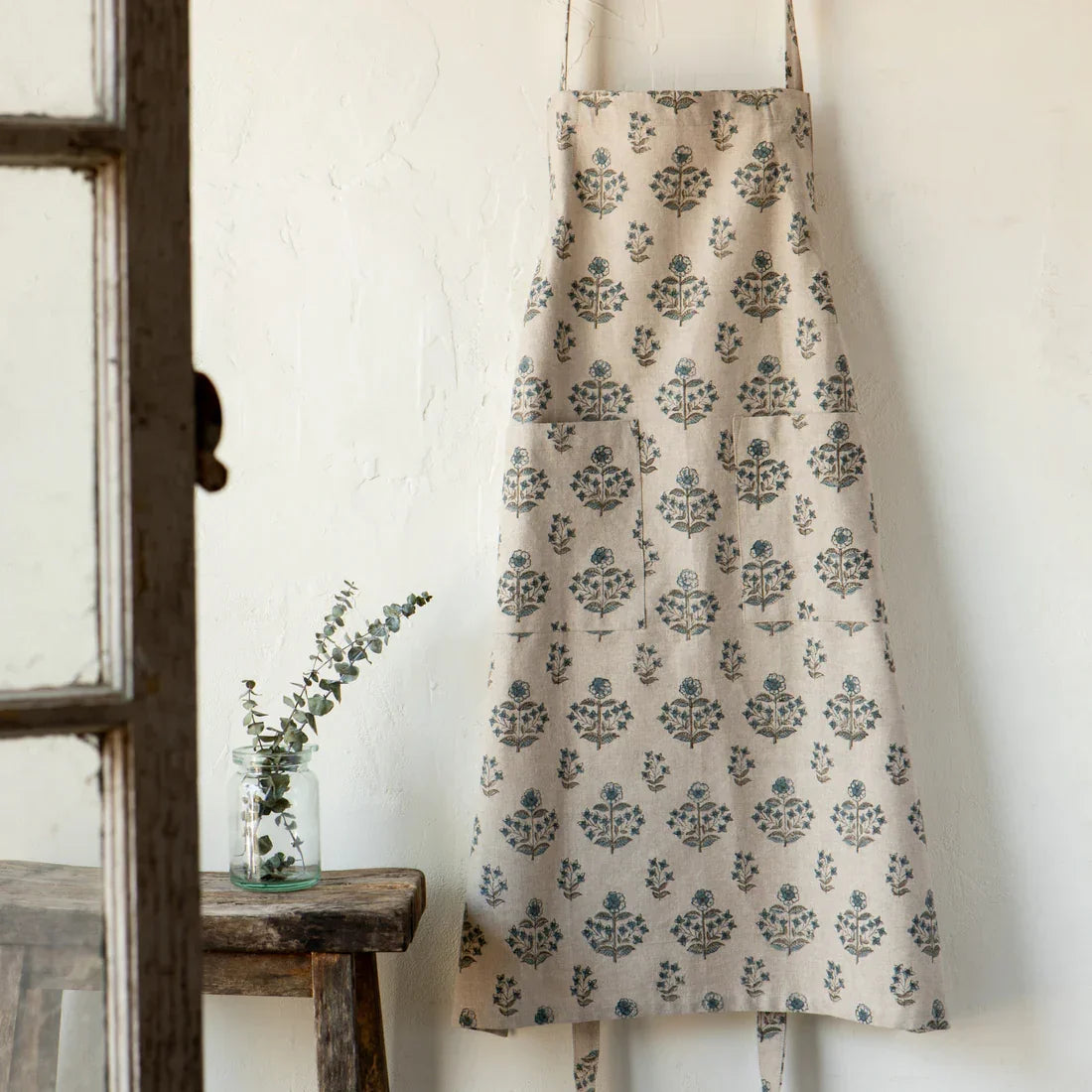 Apron Block Print Salvia