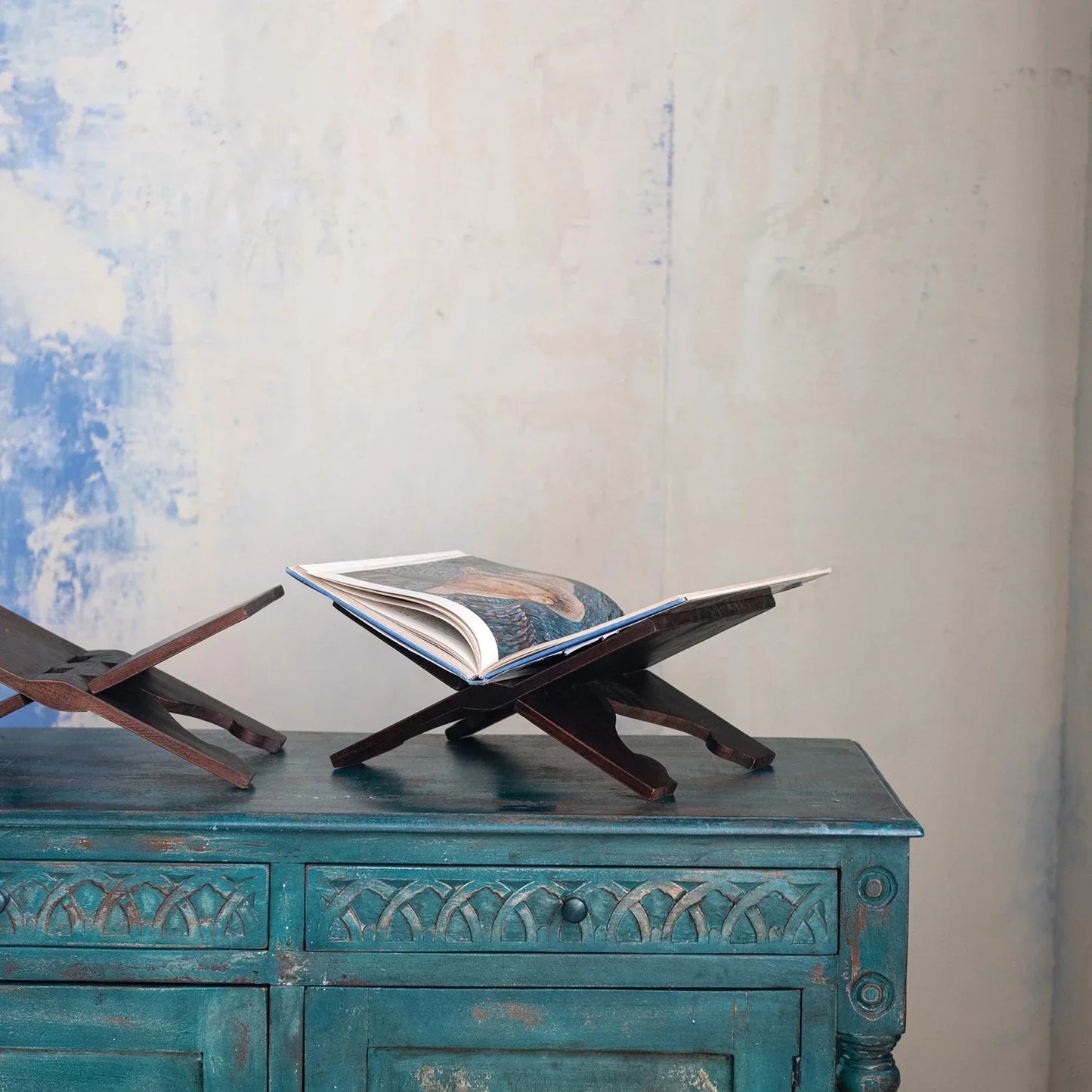 Folding Book Holder Reclaimed Wood Vintage Reproduction - Marcel’s Culinary Experience