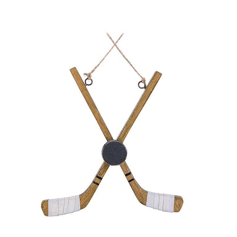 Crossed Stick & Puck Ornament-7"L-2969 - Marcel’s Culinary Experience