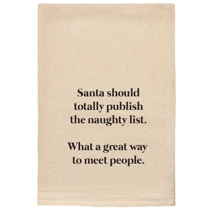 Ellembee Santa's Naughty List Humorous & Snarky Kitchen Tea Towels - Marcel’s Culinary Experience