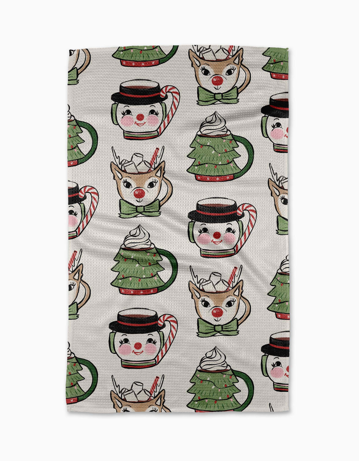 Geometry Vintage Mugs Tea Towel