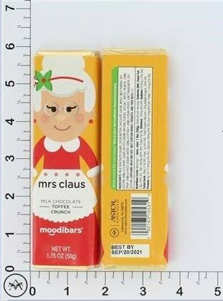 Moodibars® Mrs. Claus 1.5oz - Toffee Crunch Chocolate Bar - Marcel’s Culinary Experience