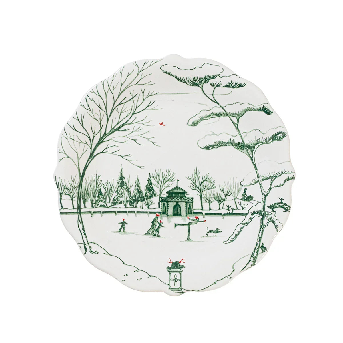 Juliska Country Estate Winter Frolic Party Plate Set/4 - Evergreen
