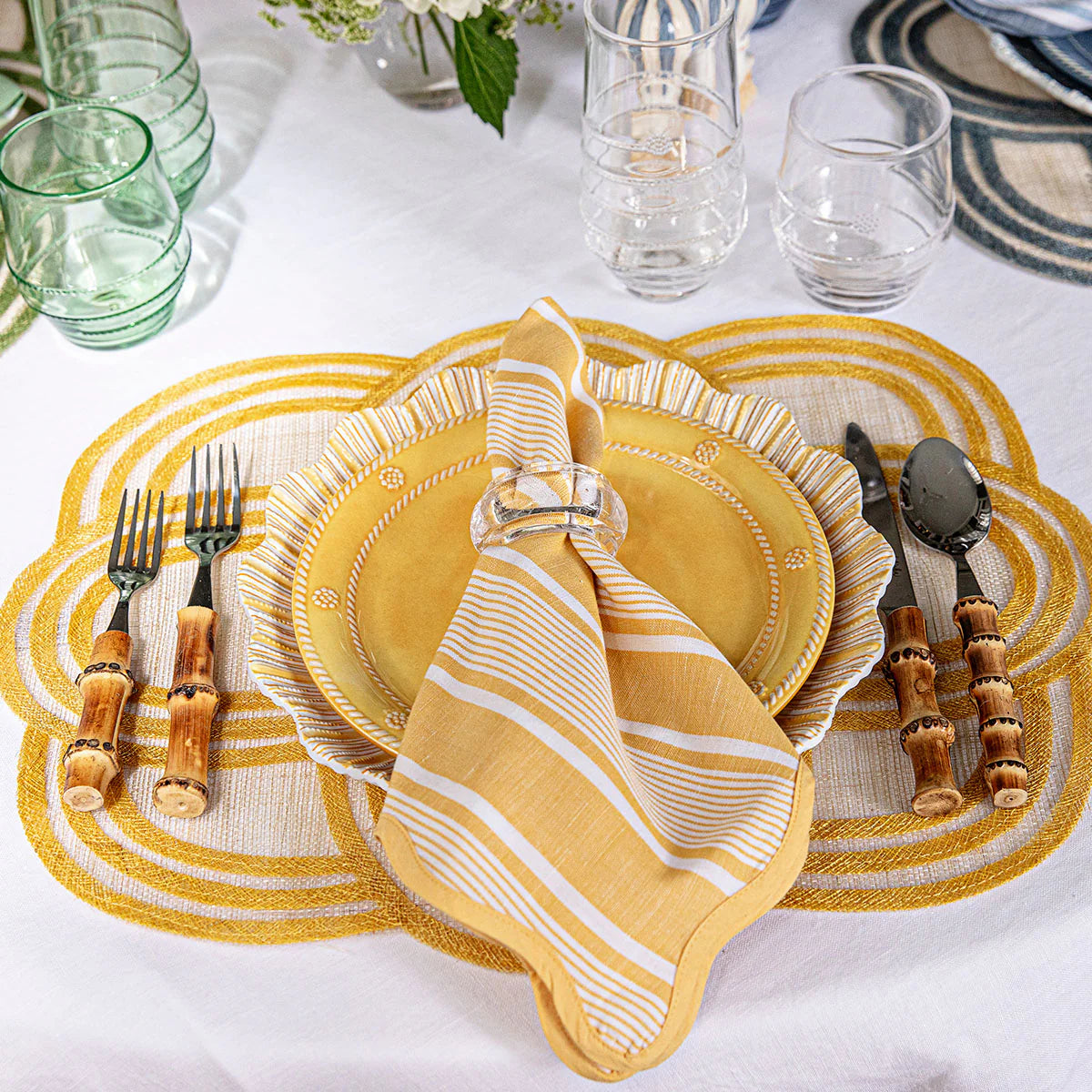 Juliska Cabana Stripe Napkin Set/4 - Sunshine