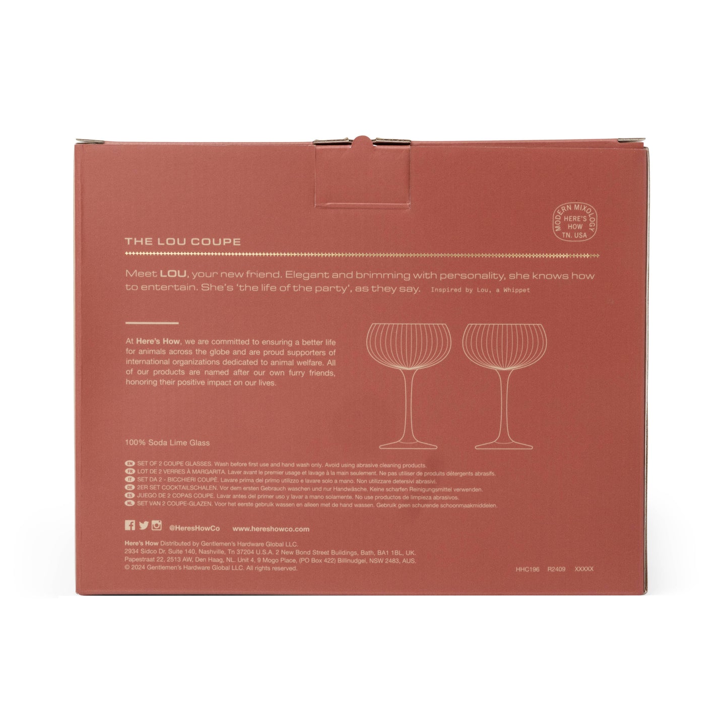 The Lou Coupe Glass - Set Of 2 Amber
