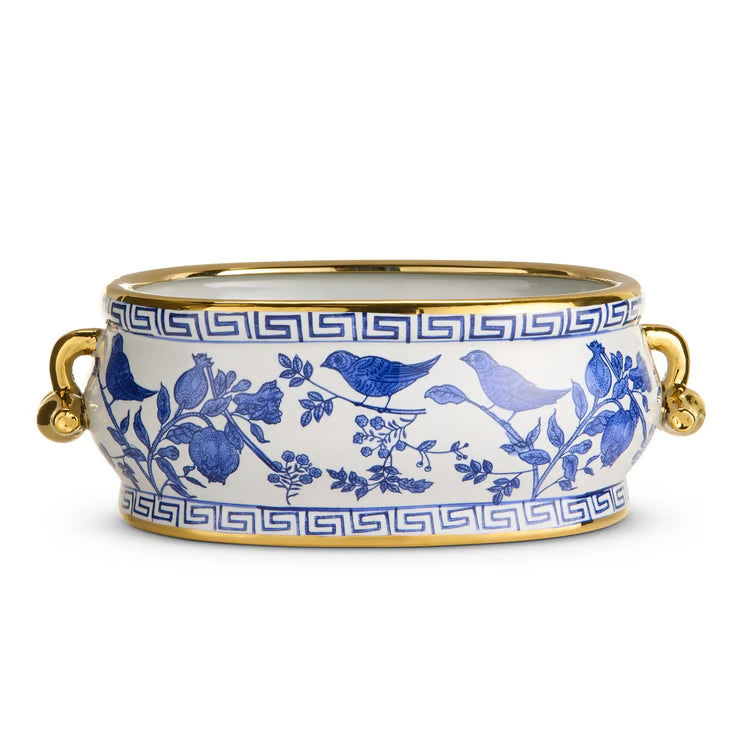 6.5 Blue Bird Planter with Handles