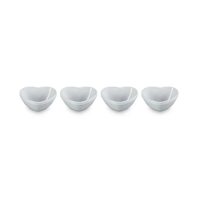 Le Creuset Mini Heart Pinch Bowl, Set of 4 - White