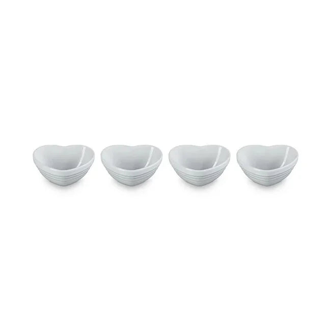 Le Creuset Mini Heart Pinch Bowl, Set of 4 - White