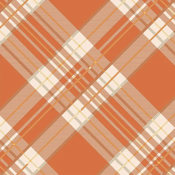Hester and Cook Orange Plaid Cocktail Napkin - Marcel’s Culinary Experience