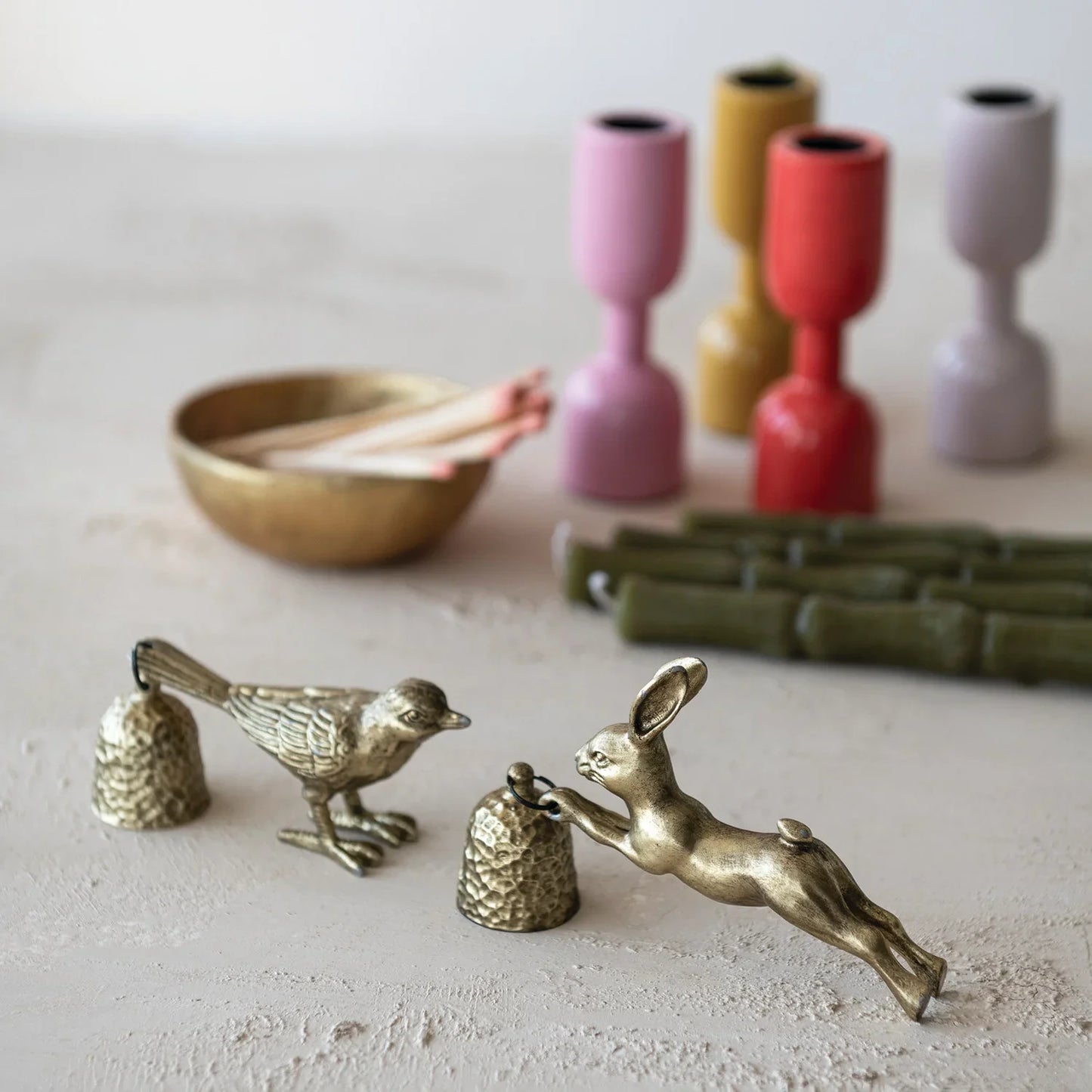 Pewter Bird Shaped Candle Snuffer, Antique Gold Finish