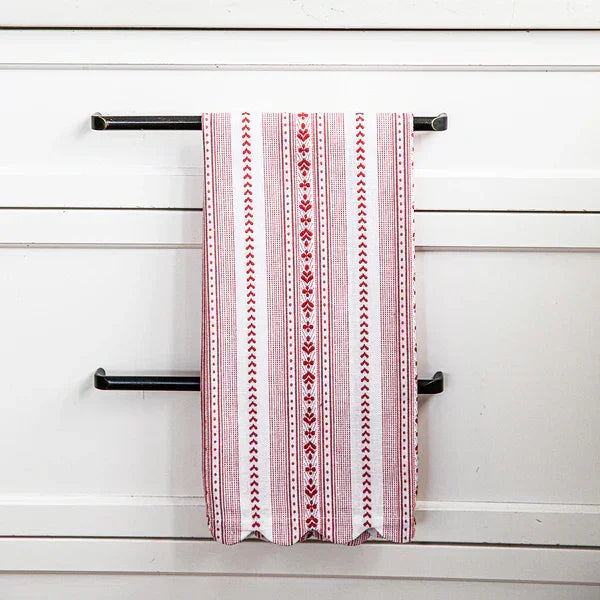 Juliska Villa Stripe Kitchen Towel Set/2 - Ruby - Marcel’s Culinary Experience