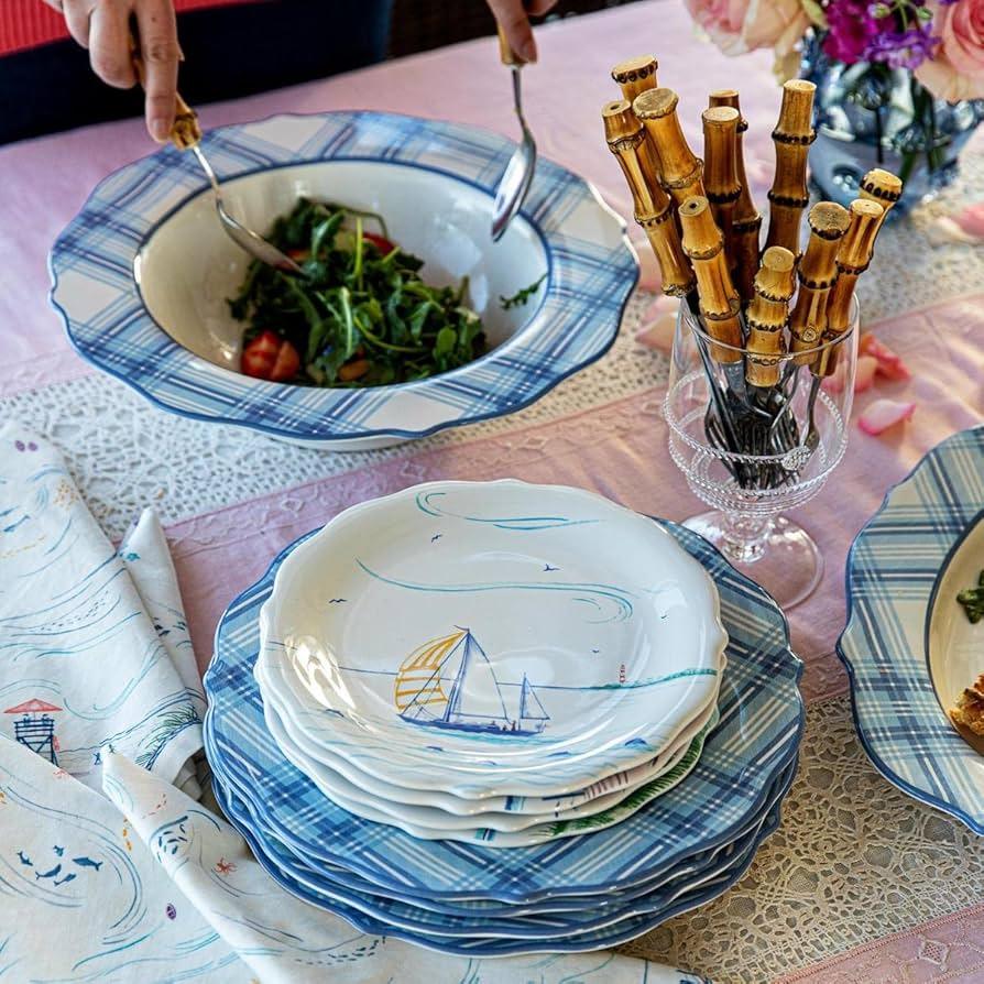 Juliska Tartan Serving Bowl - Chambray - Marcel’s Culinary Experience
