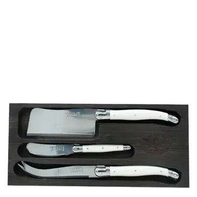 Jean Dubost 3 Pc Cheese Set with White Handles - Marcel’s Culinary Experience