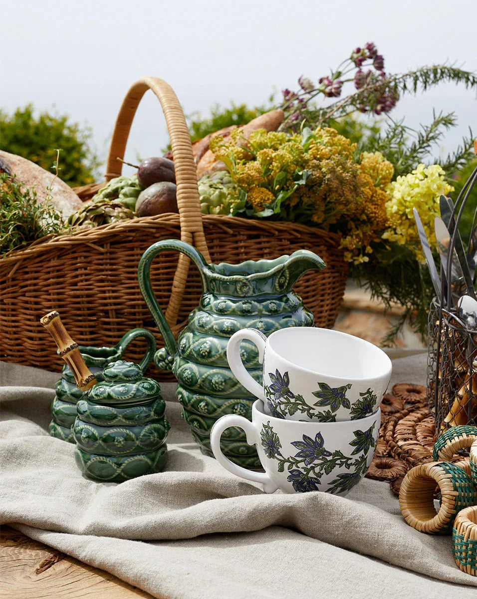 Juliska Veronica Beard Jardins Du Monde Creamer and Sugar Set/3pc - Green - Marcel’s Culinary Experience