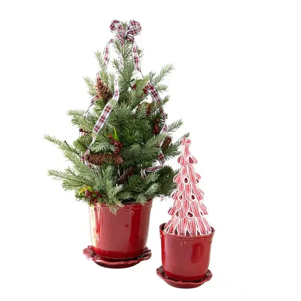 Juliska Berry & Thread 7" Planter & Saucer - Ruby - Marcel’s Culinary Experience