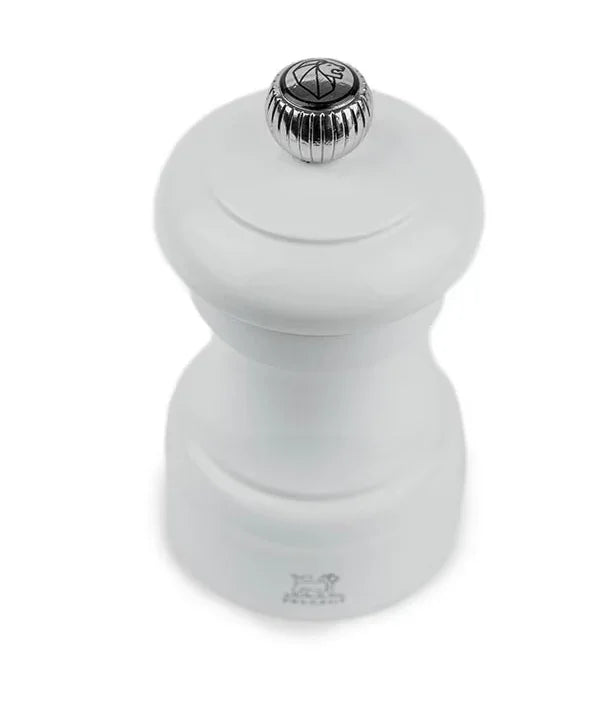 Peugeot Bistro Manual Pepper Mill in Pearl Grey Gloss Painted Wood - 4" - Marcel’s Culinary Experience
