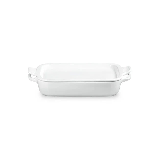 Le Creuset Rectangular Dish with Platter Lid White