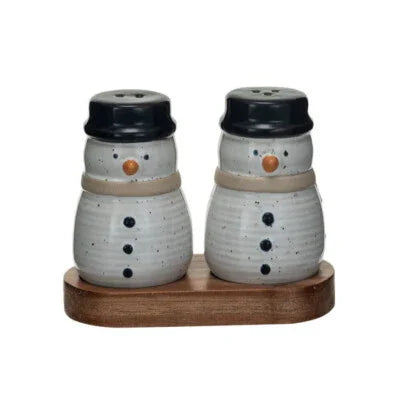 Stoneware Snowmen Salt & Pepper Shakers, Set of 2 - Marcel’s Culinary Experience